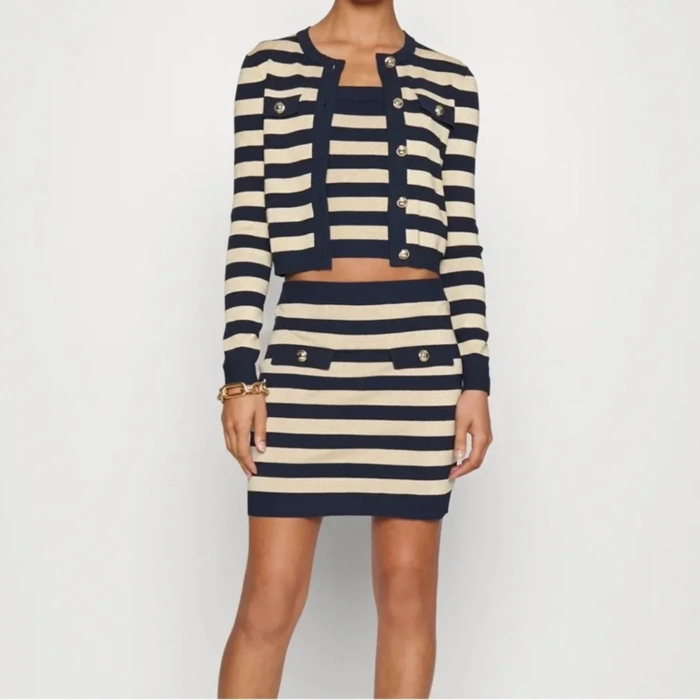 Michael Kors Metallic Striped Skirt & Cardigan Bundle - Picture 2 of 12
